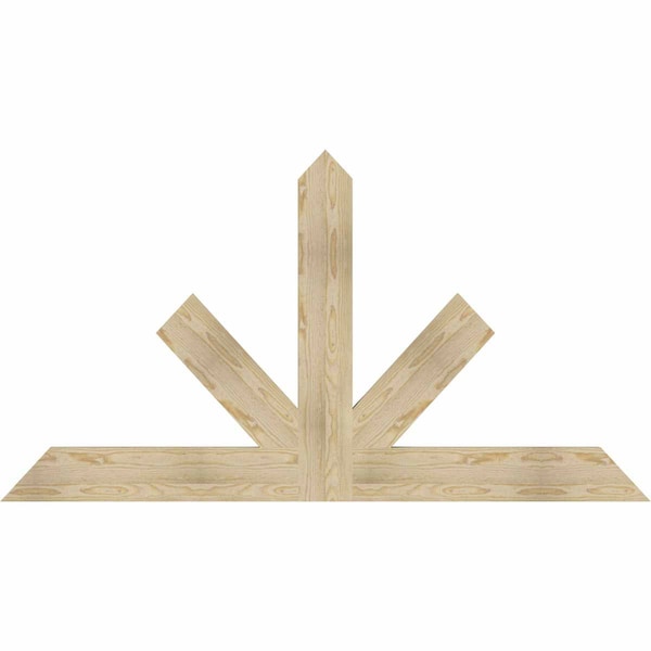 Ekena Millwork Saratoga Rough Sawn Timber Gable Bracket, Douglas Fir, 72"W x 39"H x 2"D x 6"F, 13/12 Pitch GBW072X39X0206SAR00RDF - main